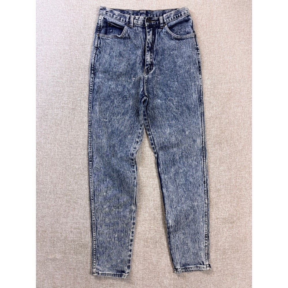 Vintage Acid Wash High Waisted Tapered Leg Jeans Blue Size 13